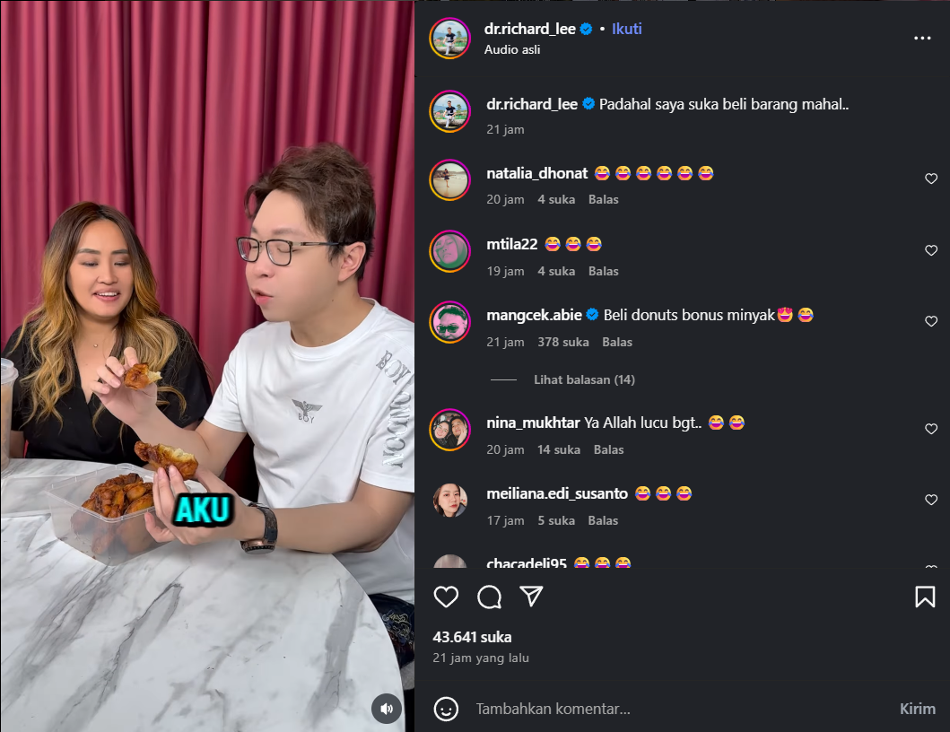 Dokter Richard Lee review donat Pinkan Mambo (Instagram)